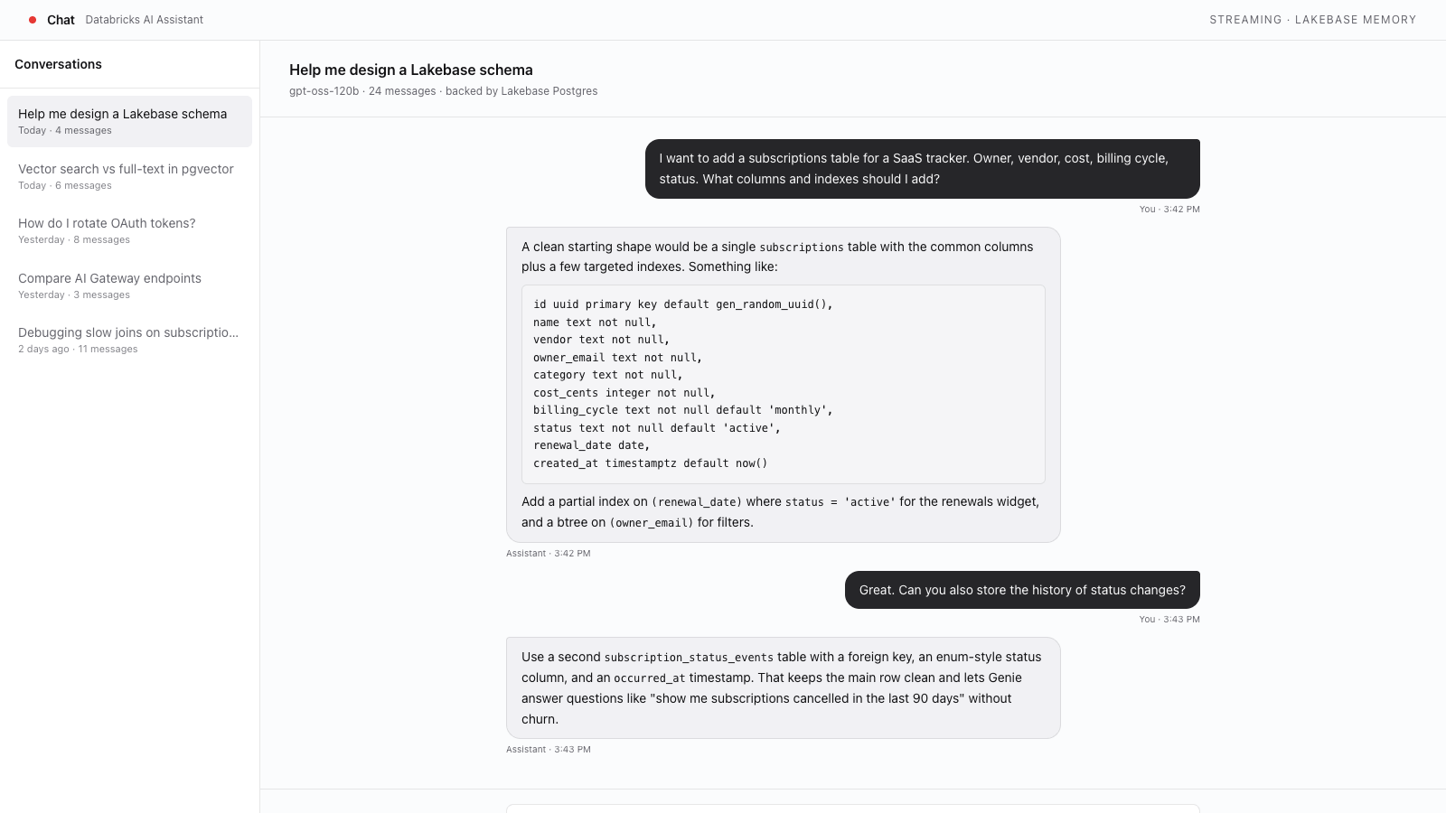 Vista previa de Aplicación de chat de IA