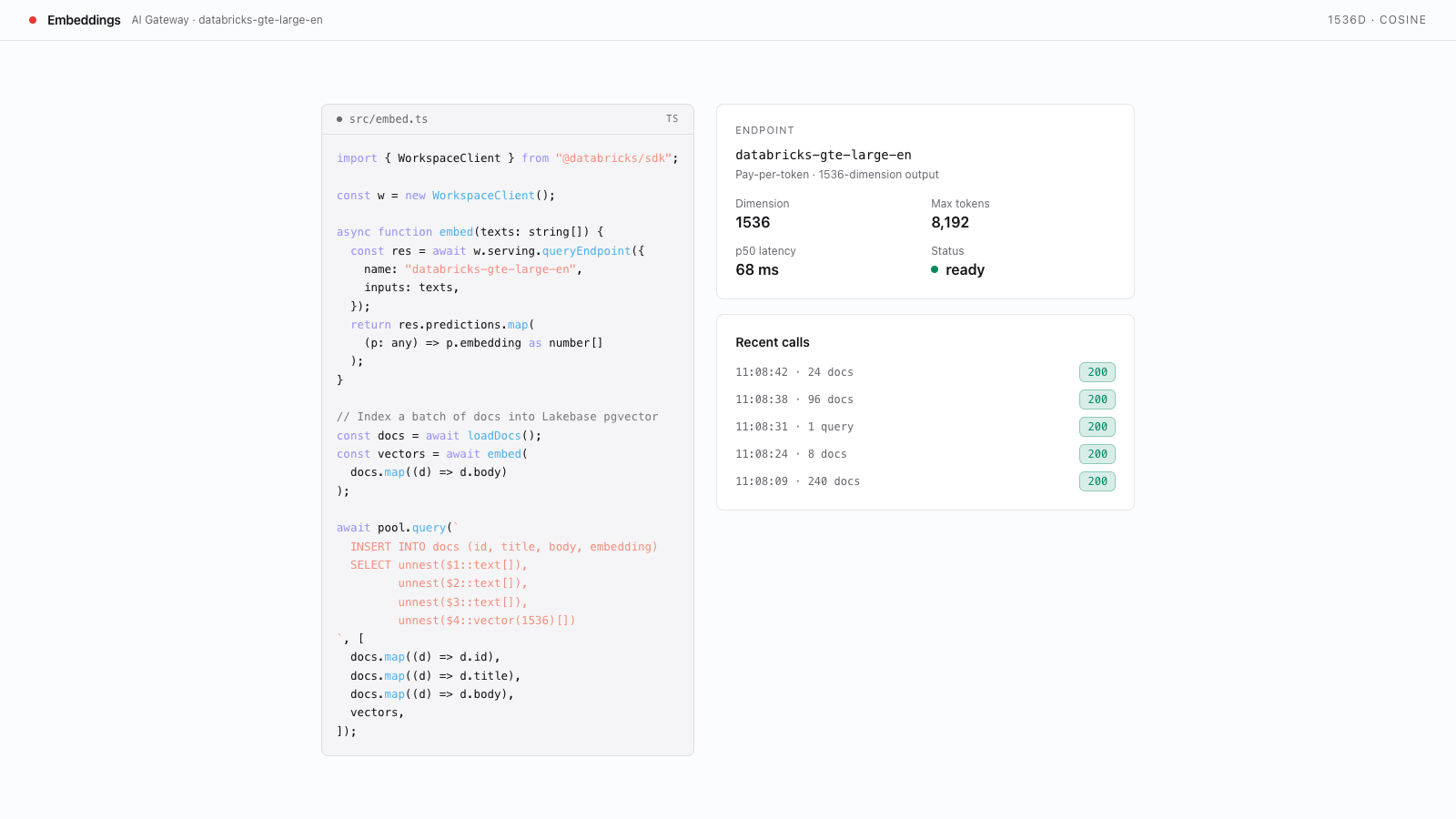 Vista previa de Genera embeddings con modelos fundacionales